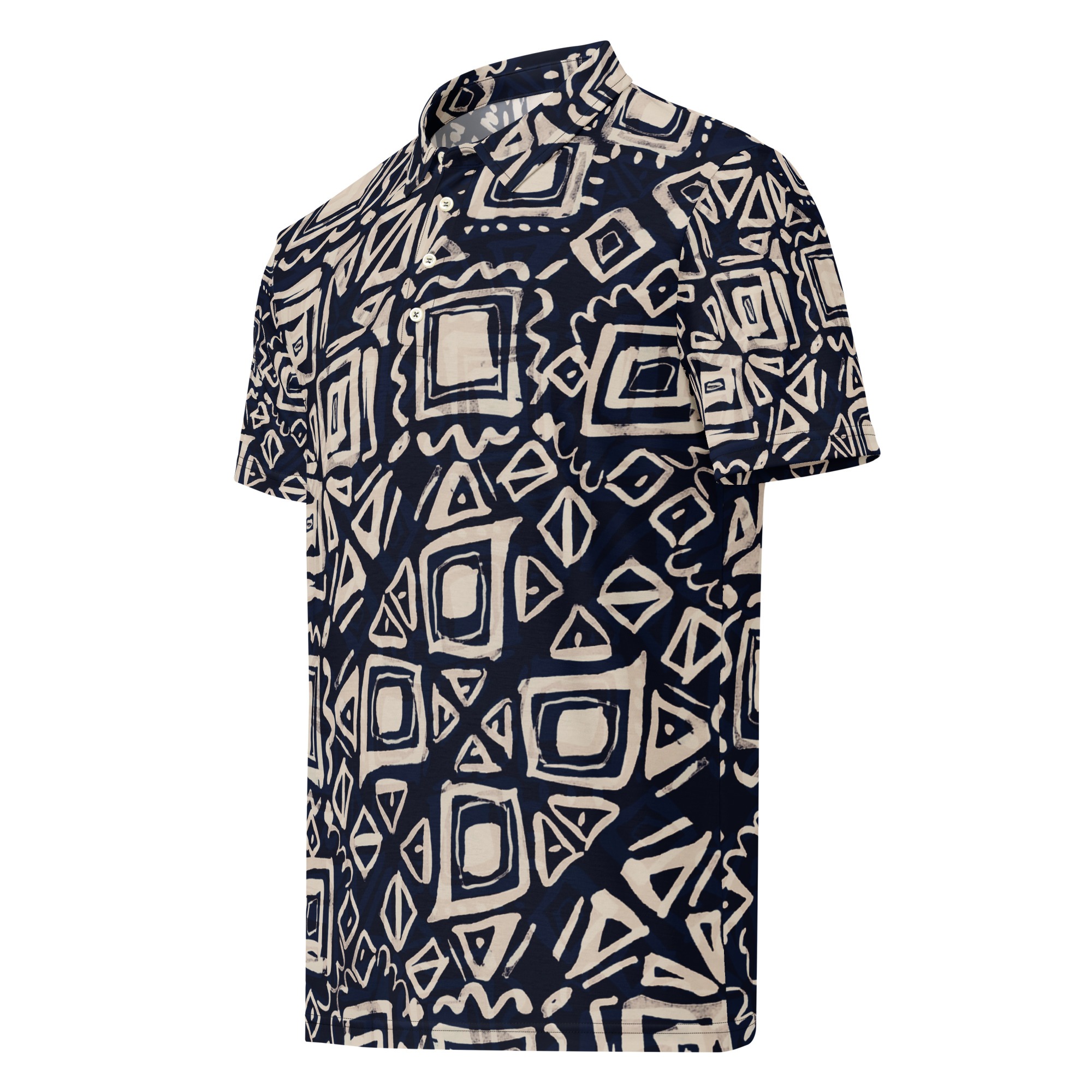 Bold Geometric Polo T-Shirt
