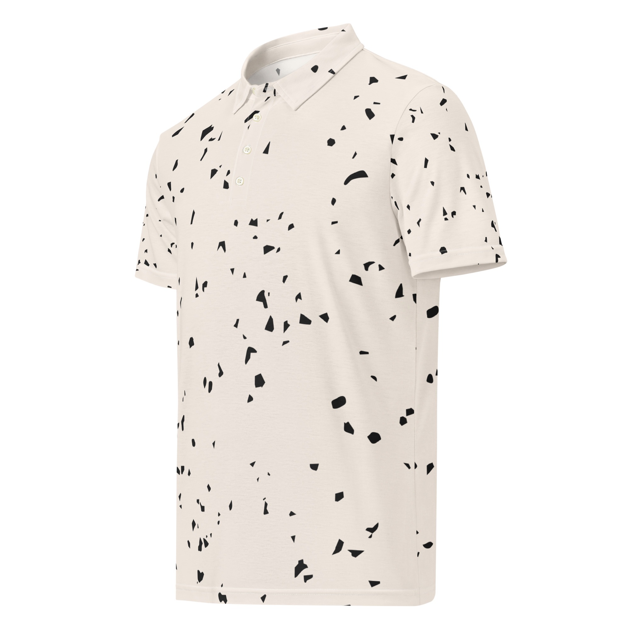 Black and White Spotted Polo T-Shirt