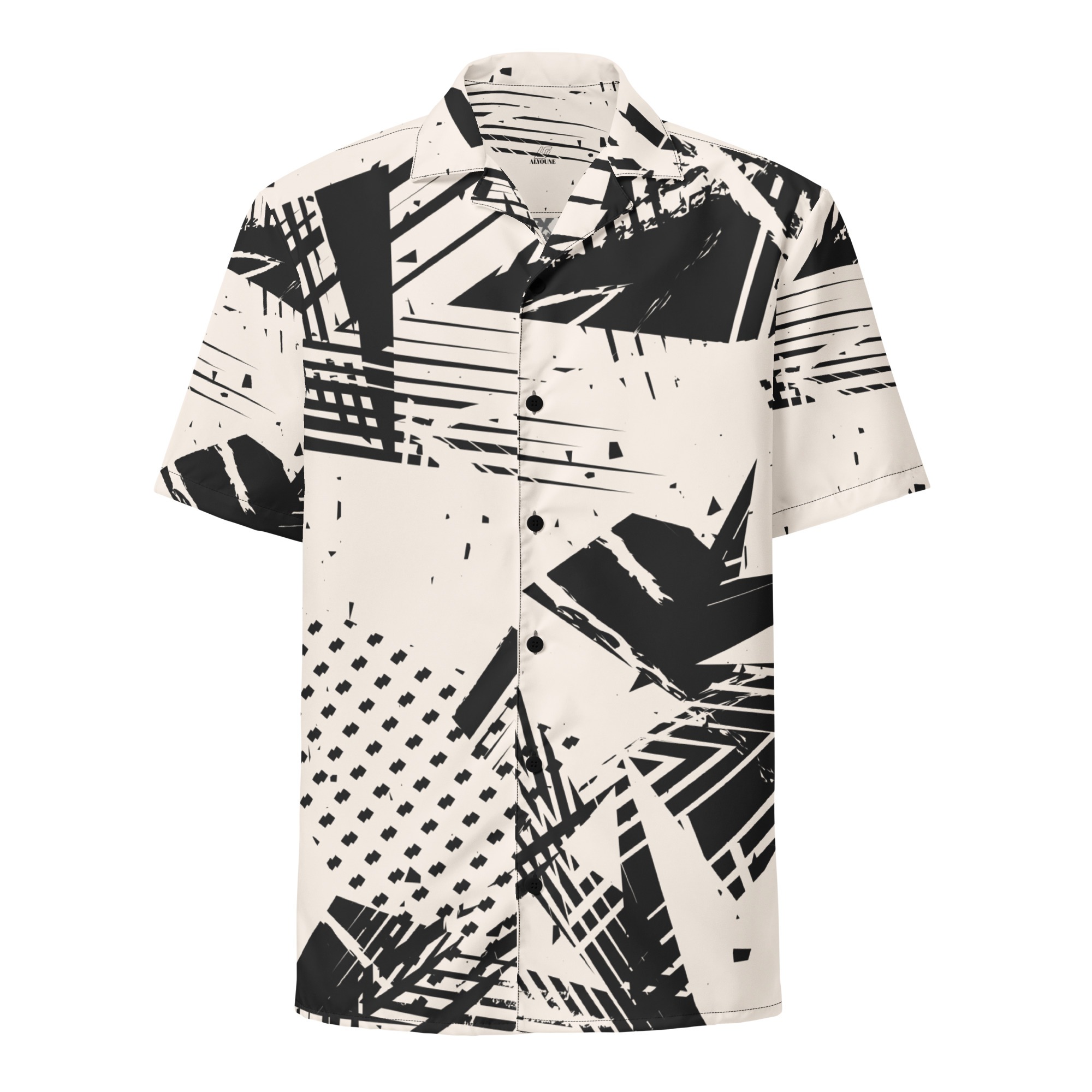 Modern Geometric Button T-Shirt