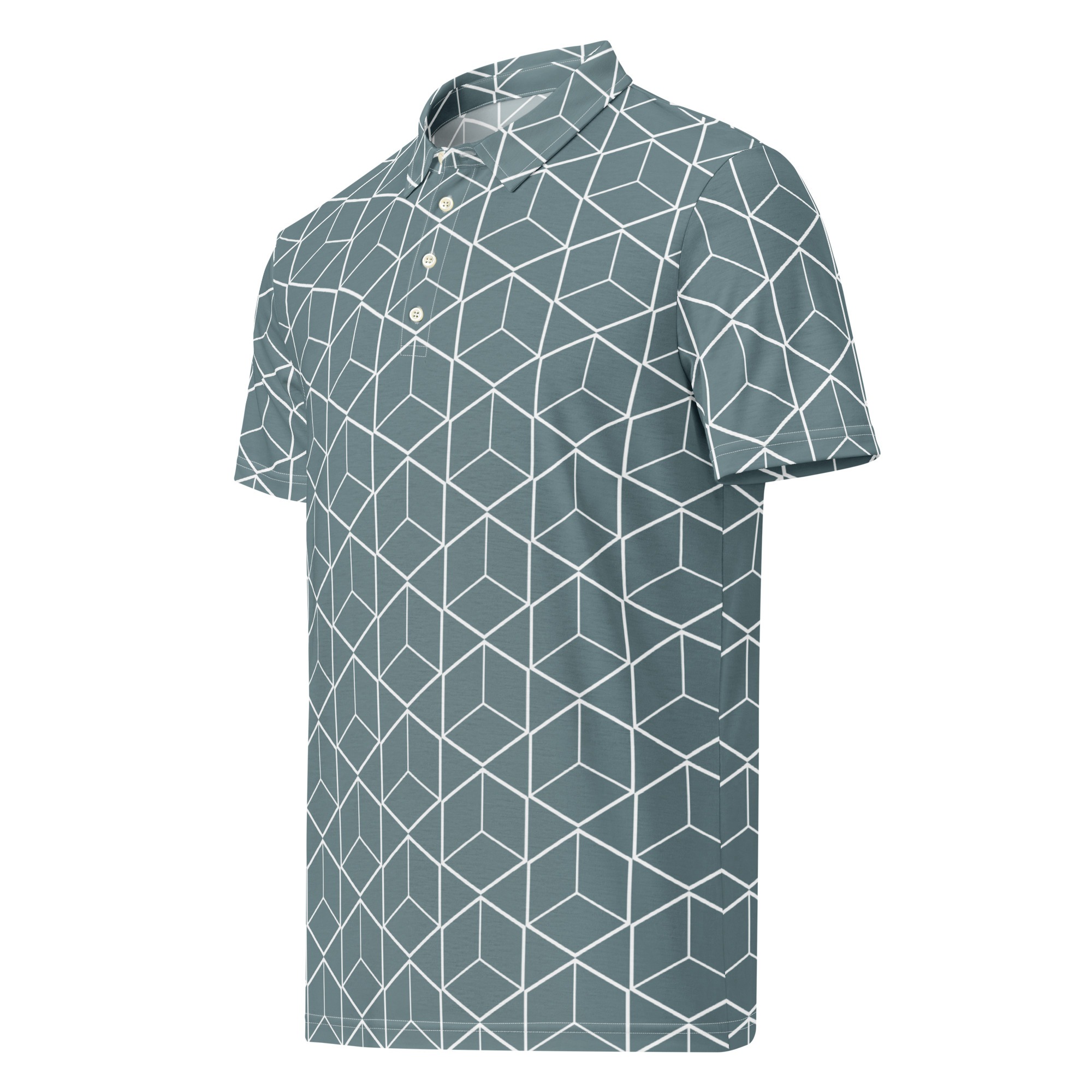 Geometric Cube Polo T-Shirt