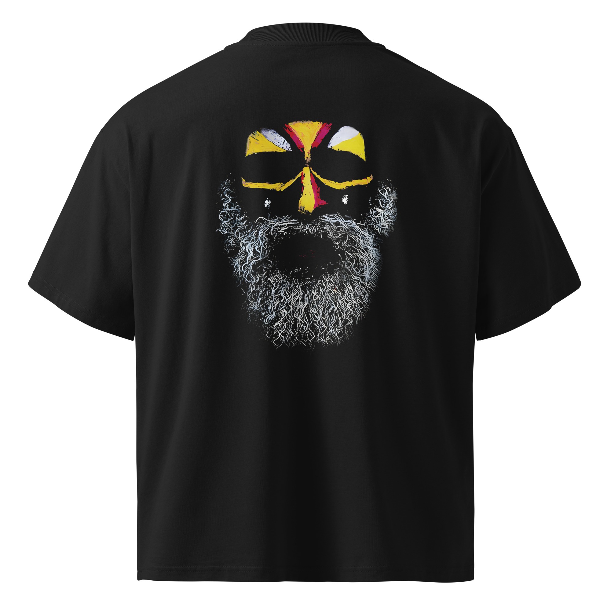 Old man face oversized high neck t-shirt