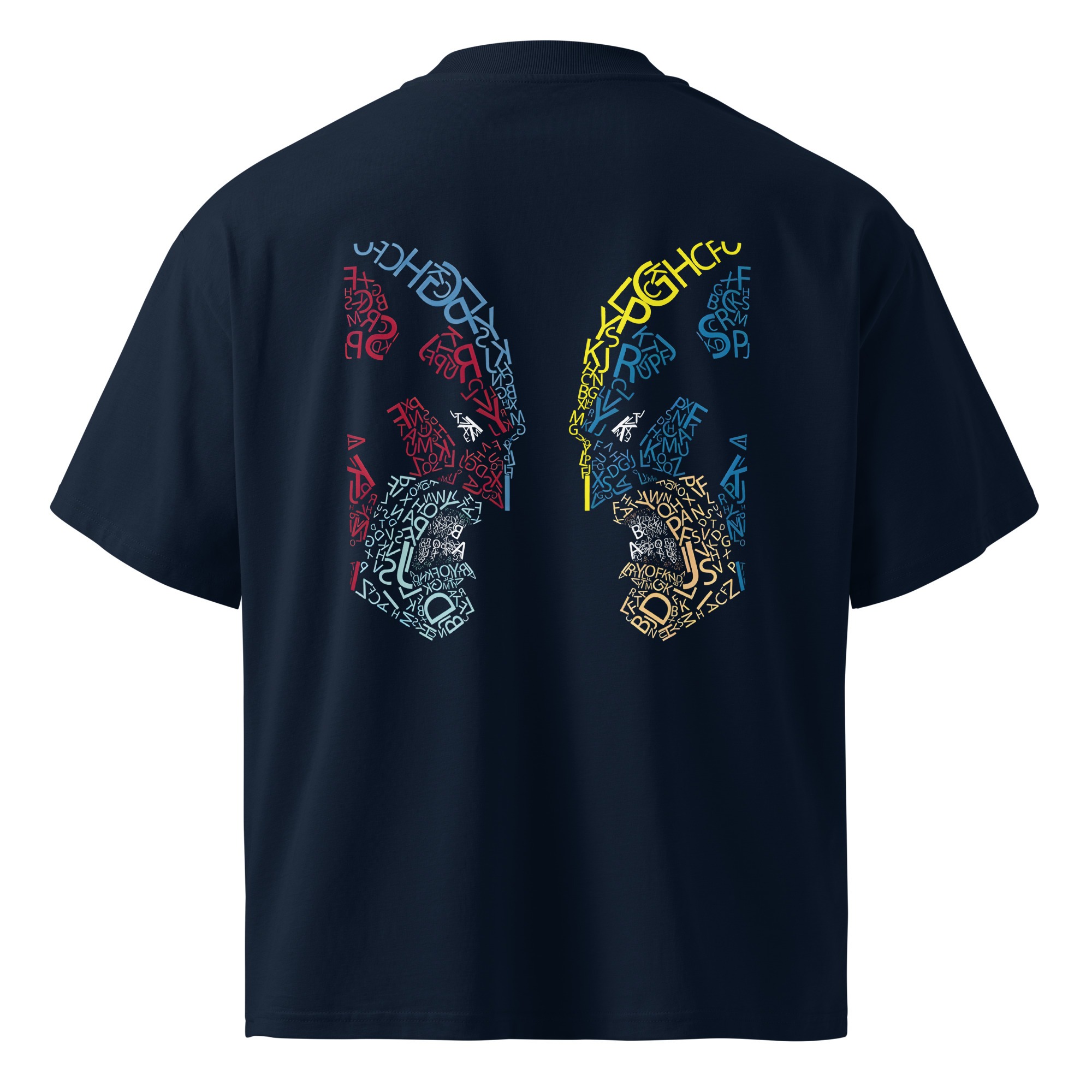 Two faces oversized high neck t-shirt