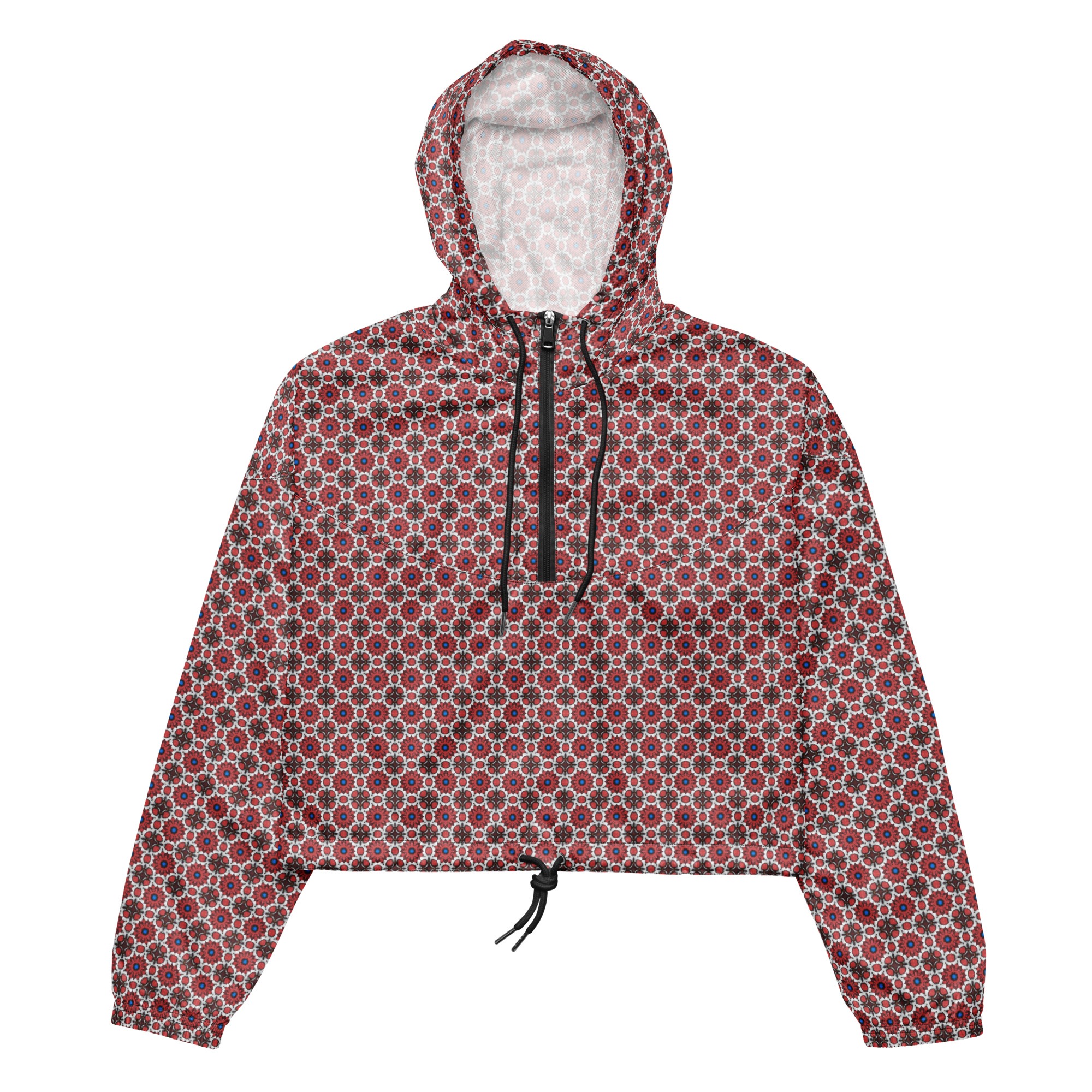 Intricate Geometric Cropped Windbreaker