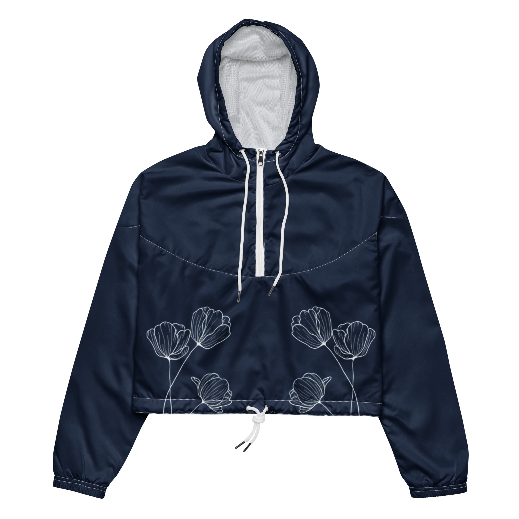 Scribble Floral Cropped Windbreaker