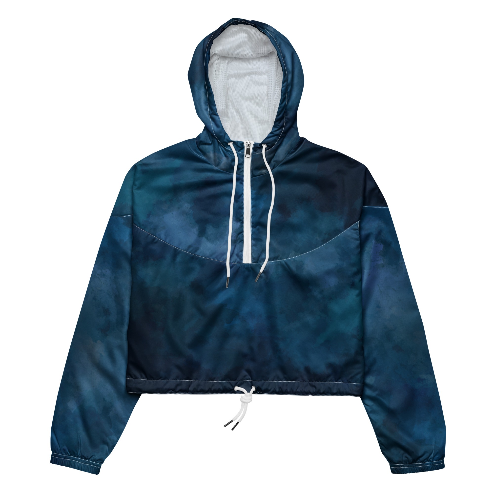 Cloudy Blue Cropped Windbreaker