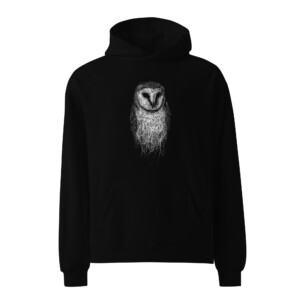 Scribble Owl Oversized Hoodie