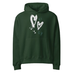 Hearts Artwork Oversized Hoodie