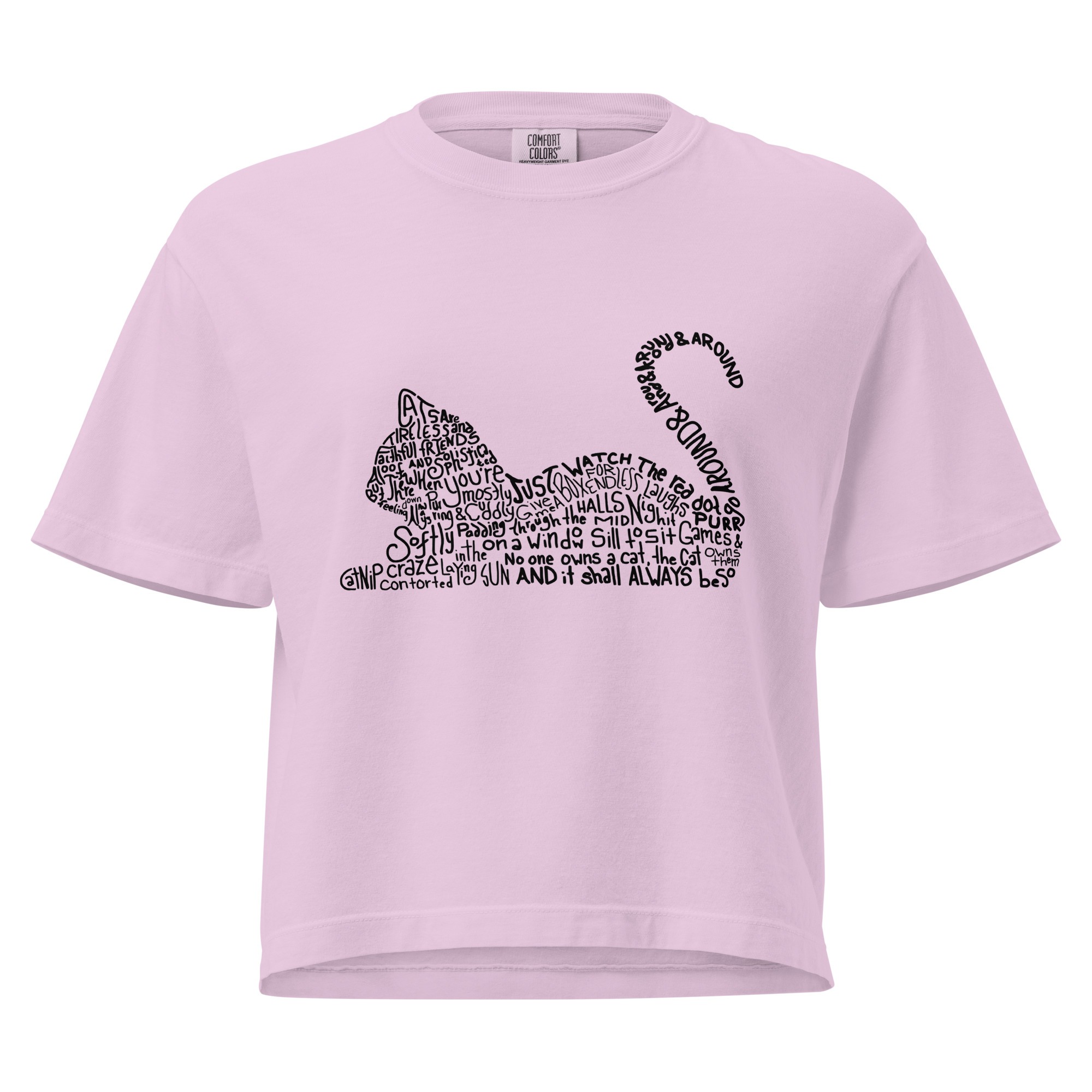 Words Cat Crop Top