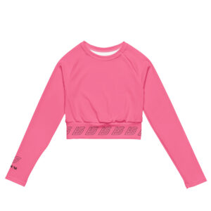 Tickle Me Pink long-sleeve crop top