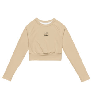 Creamy  long-sleeve crop top