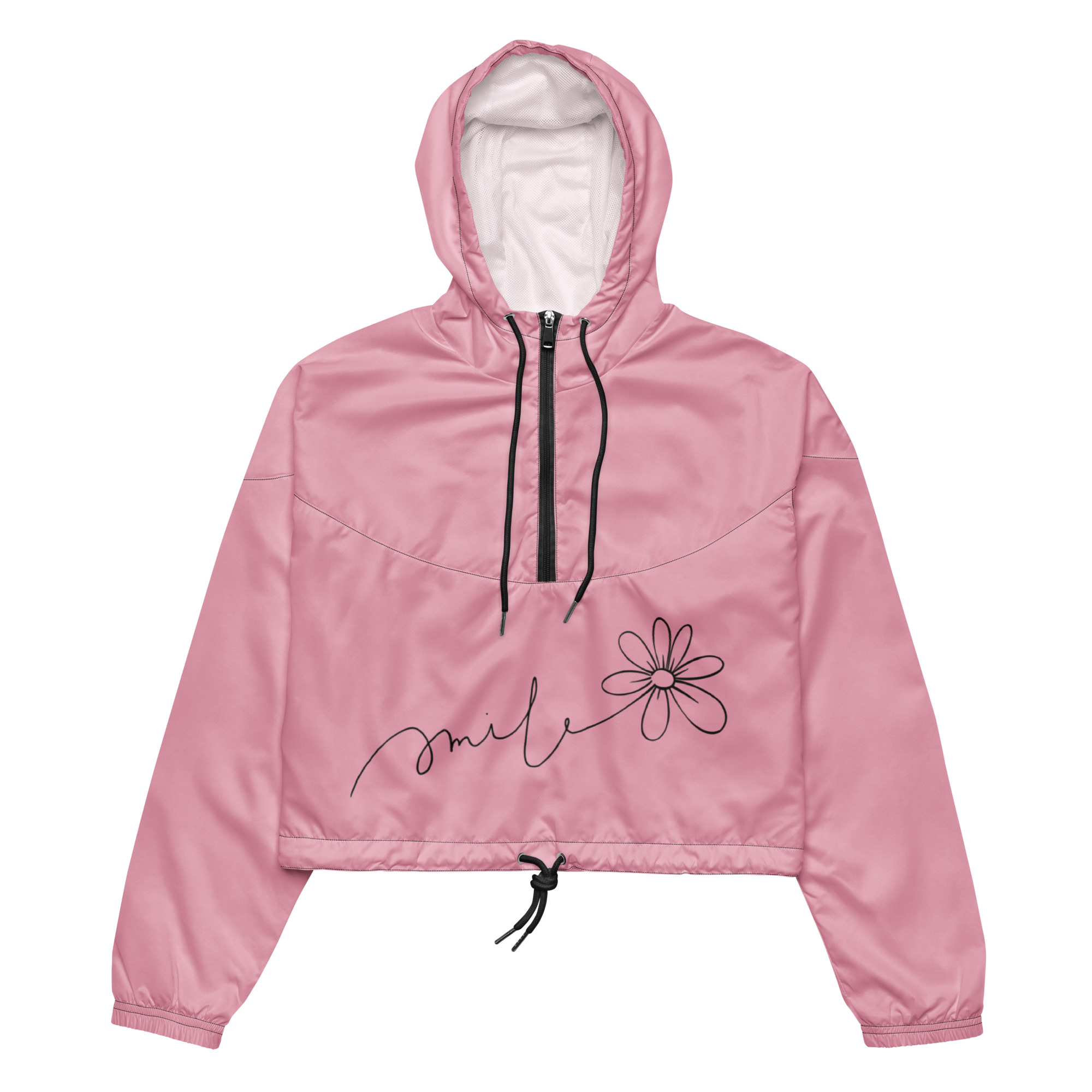 Smile Flower Cropped Windbreaker