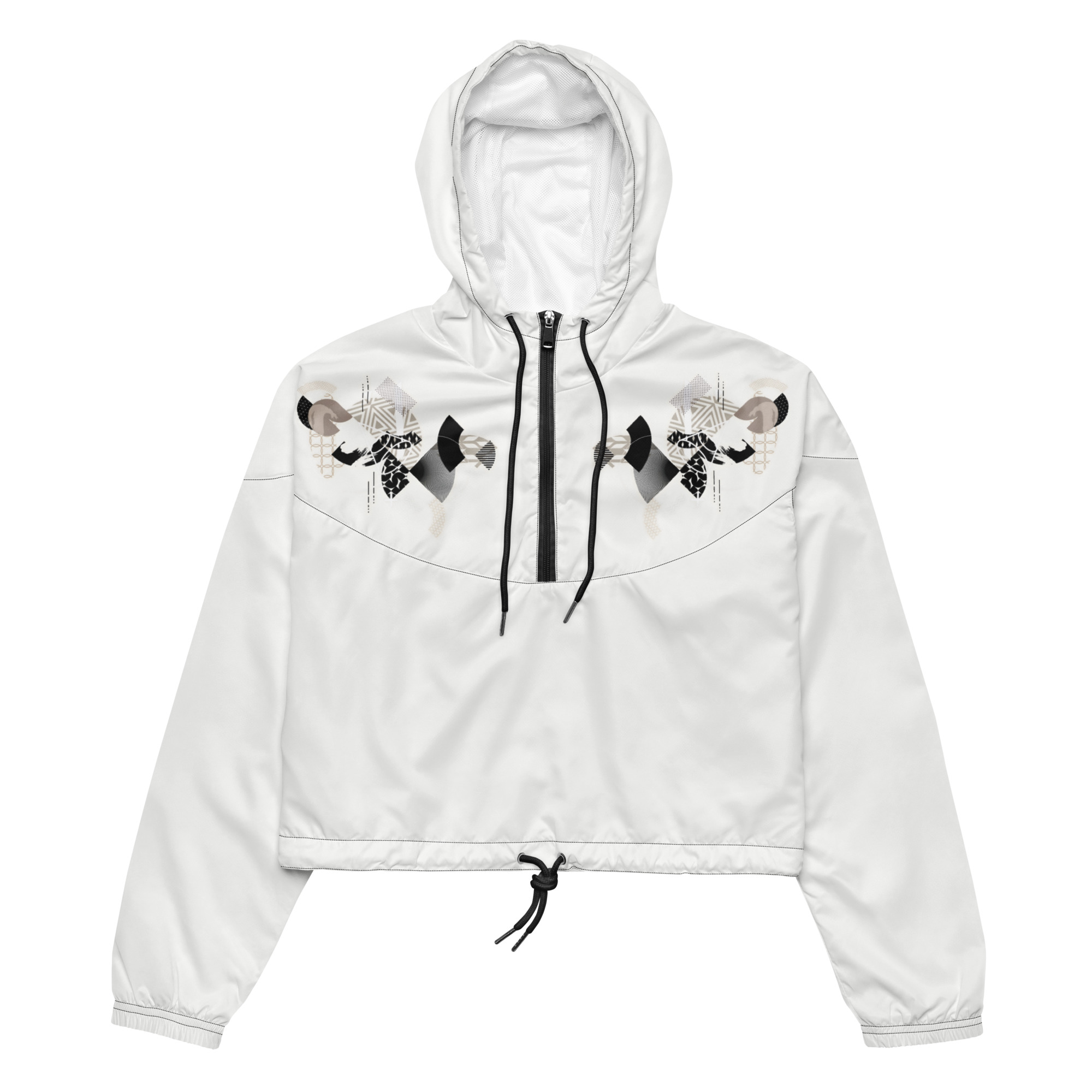 Abstract Geometric Art Cropped Windbreaker