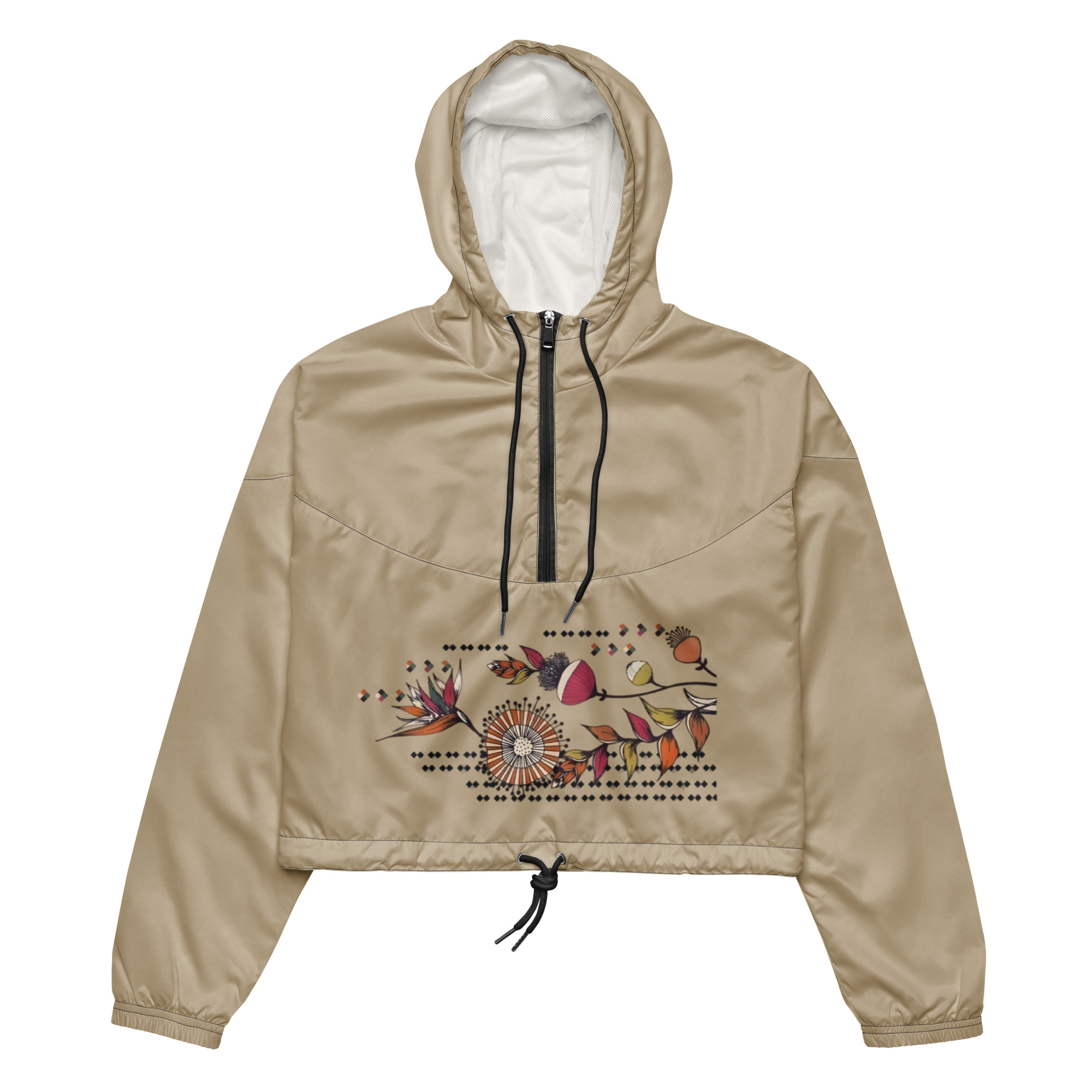 Bohemian Floral Cropped Windbreaker